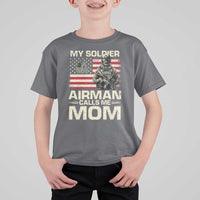 Proud Air Force Mom T Shirt For Kid My Soldier Airman Calls Me Mom US Flag - Wonder Print Shop