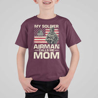 Proud Air Force Mom T Shirt For Kid My Soldier Airman Calls Me Mom US Flag - Wonder Print Shop