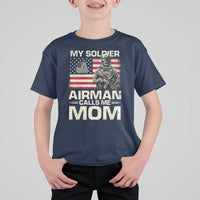 Proud Air Force Mom T Shirt For Kid My Soldier Airman Calls Me Mom US Flag - Wonder Print Shop