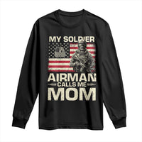 Proud Air Force Mom Long Sleeve Shirt My Soldier Airman Calls Me Mom US Flag - Wonder Print Shop
