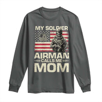 Proud Air Force Mom Long Sleeve Shirt My Soldier Airman Calls Me Mom US Flag - Wonder Print Shop