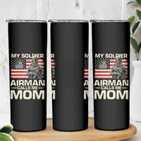Proud Air Force Mom Skinny Tumbler My Soldier Airman Calls Me Mom US Flag - Wonder Print Shop