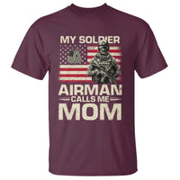 Proud Air Force Mom T Shirt My Soldier Airman Calls Me Mom US Flag - Wonder Print Shop