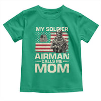 Proud Air Force Mom Toddler T Shirt My Soldier Airman Calls Me Mom US Flag - Wonder Print Shop