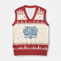 Veteran US Air Force V-Neck Knit Sweater Vest This Is My Retirement Uniform - Wonder Print Shop