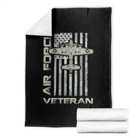 Air Force Veteran Throw Blanket Vintage Camo USA Flag Veterans - Wonder Print Shop