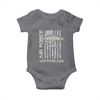 Air Force Veteran Baby Onesie Vintage Camo USA Flag Veterans - Wonder Print Shop