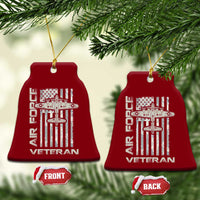 Air Force Veteran Ceramic Ornament Vintage Camo USA Flag Veterans - Wonder Print Shop