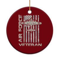 Air Force Veteran Ceramic Ornament Vintage Camo USA Flag Veterans - Wonder Print Shop
