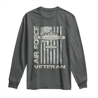 Air Force Veteran Long Sleeve Shirt Vintage Camo USA Flag Veterans - Wonder Print Shop