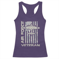 Air Force Veteran Racerback Tank Top Vintage Camo USA Flag Veterans - Wonder Print Shop