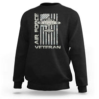 Air Force Veteran Sweatshirt Vintage Camo USA Flag Veterans - Wonder Print Shop