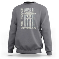 Air Force Veteran Sweatshirt Vintage Camo USA Flag Veterans - Wonder Print Shop