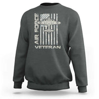 Air Force Veteran Sweatshirt Vintage Camo USA Flag Veterans - Wonder Print Shop