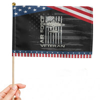 Air Force Veteran Patriotic Handheld Flag Vintage Camo USA Flag Veterans