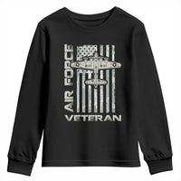 Air Force Veteran Youth Sweatshirt Vintage Camo USA Flag Veterans - Wonder Print Shop