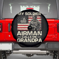 Proud Air Force Grandpa Spare Tire Cover My Soldier Airman Calls Me Grandpa US Flag - Wonder Print Shop