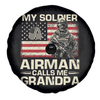 Proud Air Force Grandpa Spare Tire Cover My Soldier Airman Calls Me Grandpa US Flag - Wonder Print Shop