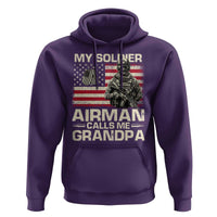 Proud Air Force Grandpa Hoodie My Soldier Airman Calls Me Grandpa US Flag - Wonder Print Shop