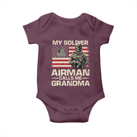 Proud Air Force Grandma Baby Onesie My Soldier Airman Calls Me Grandma US Flag - Wonder Print Shop
