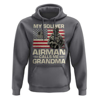 Proud Air Force Grandma Hoodie My Soldier Airman Calls Me Grandma US Flag - Wonder Print Shop