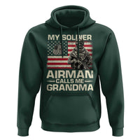 Proud Air Force Grandma Hoodie My Soldier Airman Calls Me Grandma US Flag - Wonder Print Shop