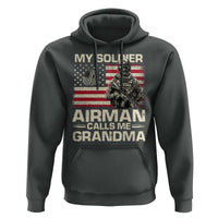 Proud Air Force Grandma Hoodie My Soldier Airman Calls Me Grandma US Flag - Wonder Print Shop