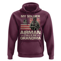 Proud Air Force Grandma Hoodie My Soldier Airman Calls Me Grandma US Flag - Wonder Print Shop