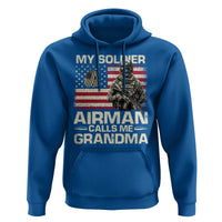 Proud Air Force Grandma Hoodie My Soldier Airman Calls Me Grandma US Flag - Wonder Print Shop