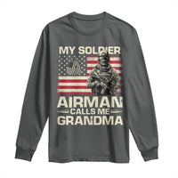 Proud Air Force Grandma Long Sleeve Shirt My Soldier Airman Calls Me Grandma US Flag - Wonder Print Shop