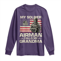 Proud Air Force Grandma Long Sleeve Shirt My Soldier Airman Calls Me Grandma US Flag - Wonder Print Shop
