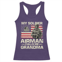 Proud Air Force Grandma Racerback Tank Top My Soldier Airman Calls Me Grandma US Flag - Wonder Print Shop