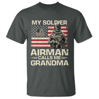 Proud Air Force Grandma T Shirt My Soldier Airman Calls Me Grandma US Flag - Wonder Print Shop