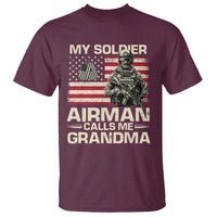 Proud Air Force Grandma T Shirt My Soldier Airman Calls Me Grandma US Flag - Wonder Print Shop