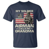 Proud Air Force Grandma T Shirt My Soldier Airman Calls Me Grandma US Flag - Wonder Print Shop
