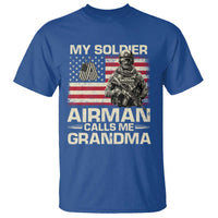 Proud Air Force Grandma T Shirt My Soldier Airman Calls Me Grandma US Flag - Wonder Print Shop