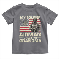 Proud Air Force Grandma Toddler T Shirt My Soldier Airman Calls Me Grandma US Flag - Wonder Print Shop