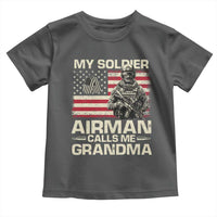 Proud Air Force Grandma Toddler T Shirt My Soldier Airman Calls Me Grandma US Flag - Wonder Print Shop