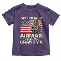 Proud Air Force Grandma Toddler T Shirt My Soldier Airman Calls Me Grandma US Flag - Wonder Print Shop