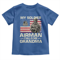 Proud Air Force Grandma Toddler T Shirt My Soldier Airman Calls Me Grandma US Flag - Wonder Print Shop