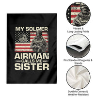 Proud Air Force Sister Garden Flag My Soldier Airman Calls Me Sister US Flag - Wonder Print Shop