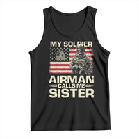 Proud Air Force Sister Tank Top My Soldier Airman Calls Me Sister US Flag - Wonder Print Shop