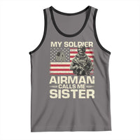 Proud Air Force Sister Tank Top My Soldier Airman Calls Me Sister US Flag - Wonder Print Shop