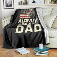 Proud Air Force Dad Throw Blanket My Soldier Airman Calls Me Dad US Flag - Wonder Print Shop
