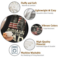 Proud Air Force Dad Throw Blanket My Soldier Airman Calls Me Dad US Flag - Wonder Print Shop