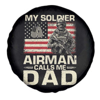 Proud Air Force Dad Spare Tire Cover My Soldier Airman Calls Me Dad US Flag - Wonder Print Shop
