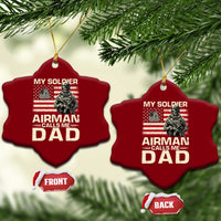 Proud Air Force Dad Ceramic Ornament My Soldier Airman Calls Me Dad US Flag - Wonder Print Shop