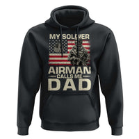 Proud Air Force Dad Hoodie My Soldier Airman Calls Me Dad US Flag - Wonder Print Shop