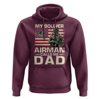 Proud Air Force Dad Hoodie My Soldier Airman Calls Me Dad US Flag - Wonder Print Shop