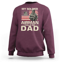 Proud Air Force Dad Sweatshirt My Soldier Airman Calls Me Dad US Flag - Wonder Print Shop